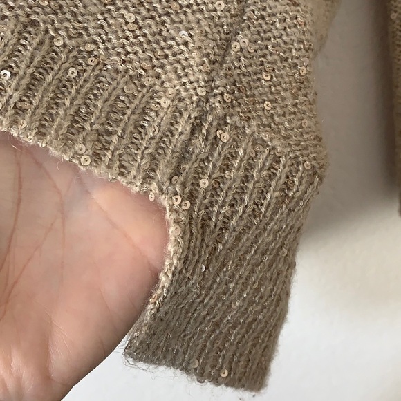 Benetton Gold Sequin Knit Sweater Top - Picture 7 of 10